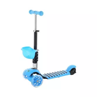 Dětská tříkolová koloběžka MINI SCOOTER 2v1 se svítícími LED koly, modrá Dětská tříkolová koloběžka MINI SCOOTER 2v1 se svítícími LED koly, modrá