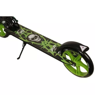 Koloběžka PB SKULL 2023 se stojánkem, 200mm, černo-zelená Koloběžka PB SKULL 2023 se stojánkem, 200mm, černo-zelená
