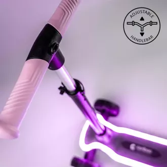 Dětská tříkolová koloběžka Cariboo LEDstar, růžová