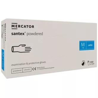 SANTEX POWDERED – Latexové pudrované rukavice tělové, 100 ks, XL