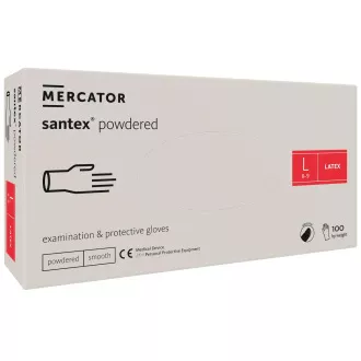 SANTEX POWDERED – Latexové pudrované rukavice tělové, 100 ks, XL