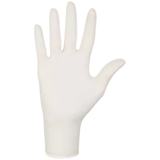 DERMAGEL COATED - Latexové nepudrované rukavice bílé, vnitřní vrstva polymer, 100 ks, L