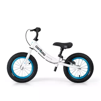 Dětské odrážedlo MOVINO Cariboo ADVENTURE s brzdou, nafukovací kola 12'', bílo-modré