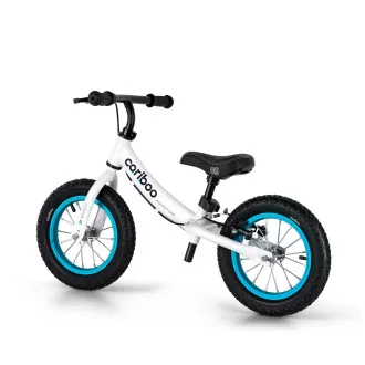 Dětské odrážedlo MOVINO Cariboo ADVENTURE s brzdou, nafukovací kola 12'', bílo-modré