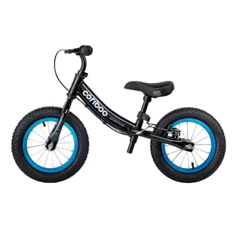 Dětské odrážedlo MOVINO Cariboo ADVENTURE s brzdou, nafukovací kola 12'', černo-modré
