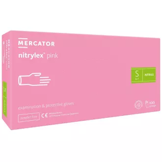 NITRYLEX PINK - Nitrilové rukavice (bez pudru) růžové, 100 ks, S