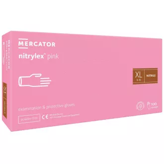 NITRYLEX PINK - Nitrilové rukavice (bez pudru) růžové, 100 ks, S