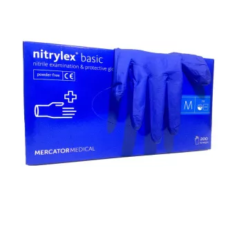 NITRYLEX BASIC - Nitrilové rukavice (bez pudru) tm. modré, 100 ks, L