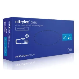 NITRYLEX BASIC - Nitrilové rukavice (bez pudru) tm. modré, 100 ks, S