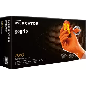 MERCATOR® GOGRIP - Nitrilové rukavice, bez pudru, 50 ks, oranžové, XL