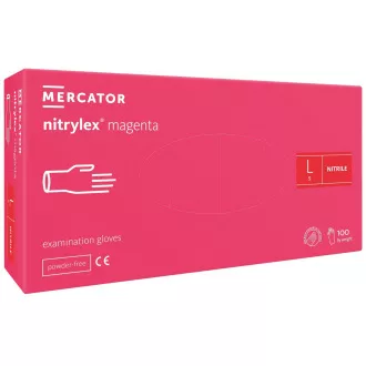 NITRYLEX MAGENTA - Nitrilové rukavice (bez pudru), 100 ks, M
