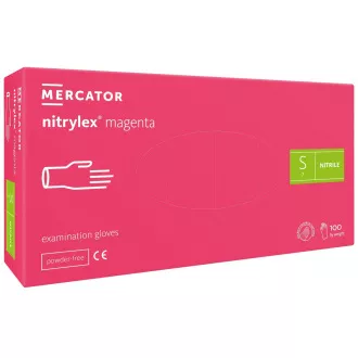 NITRYLEX MAGENTA - Nitrilové rukavice (bez pudru), 100 ks, XS