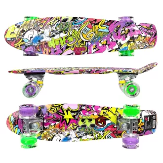 Pennyboard ENERO 56cm s LED kolečky, VINTAGE