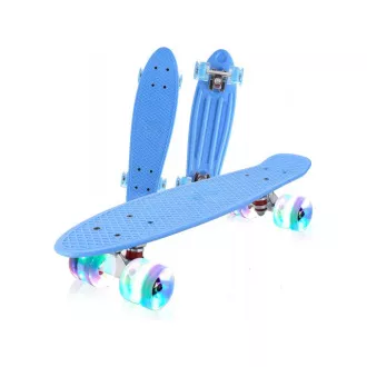 Pennyboard s LED kolečky, 56 cm LIGHT BLUE