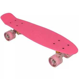 Pennyboard s LED kolečky, 56 cm PINK