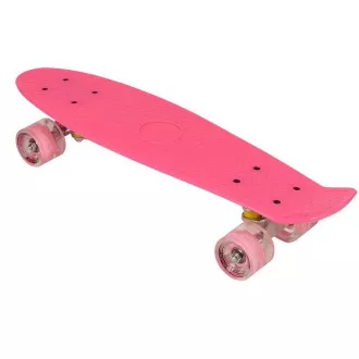 Pennyboard s LED kolečky, 56 cm PINK