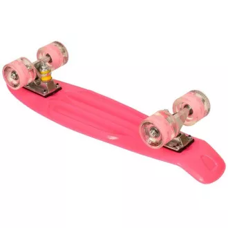 Pennyboard s LED kolečky, 56 cm PINK