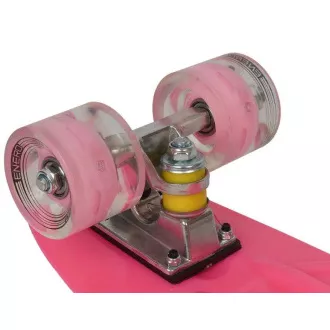 Pennyboard s LED kolečky, 56 cm PINK