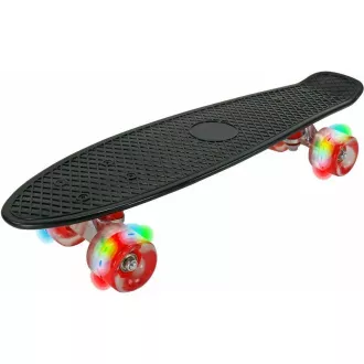 Pennyboard s LED kolečky, 56 cm BLACK/RED