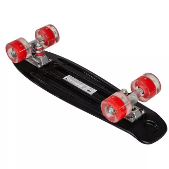 Pennyboard s LED kolečky, 56 cm BLACK/RED