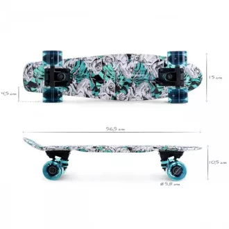 Pennyboard MOVINO Chameleon (DoublePrint) se svítícími LED kolečky, 56cm