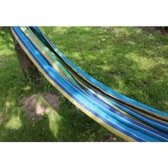 Houpací bavlněná skládací síť, zeleno-modrá, 260x80cm