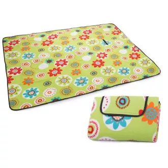 Pikniková deka se spodní nepromokavou vrstvou 150x200 cm, kytičky