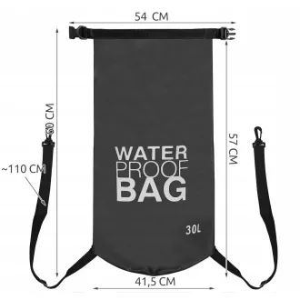 Vodotěsný vak Dry Bag 30 l, Černá