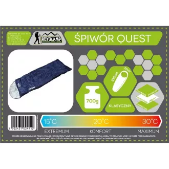 Turistický spací pytel Royokamp QUEST 210x70 cm, tmavě modrá, Tmavě modrá