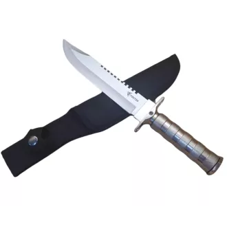 Taktický nůž MILITARY FINKA SURVIVAL 35 cm černý/stříbrný, Černá