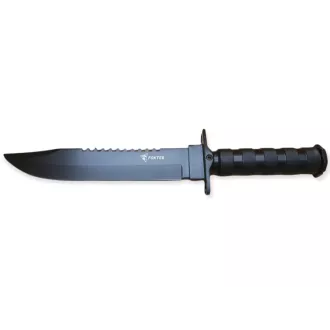 Taktický nůž MILITARY FINKA SURVIVAL 35 cm černý/stříbrný, Černá