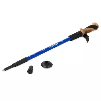 Trekingové hole Nordic Walking s ergonomickou, korkovou rukojetí, 135 cm, 2 ks, Černá
