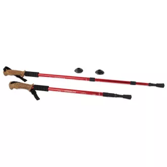 Trekingové hole Nordic Walking s ergonomickou, korkovou rukojetí, 135 cm, 2 ks, Černá