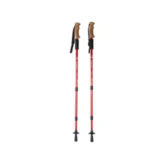 Trekingové hole Nordic Walking s ergonomickou, korkovou rukojetí, 135 cm, 2 ks, Černá