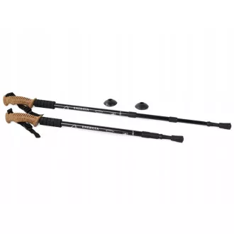 Trekingové hole Nordic Walking s ergonomickou, korkovou rukojetí, 135 cm, 2 ks, Modrá