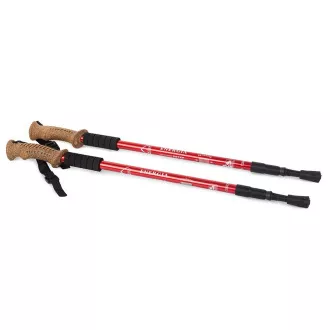 Trekingové hole Nordic Walking s ergonomickou, korkovou rukojetí, 135 cm, 2 ks, Modrá