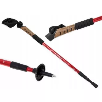 Trekingové hole Nordic Walking s korkovou rukojetí, 135 cm, 2 ks, Černá