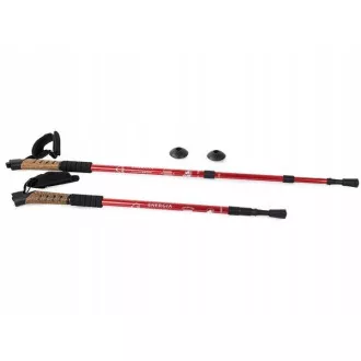 Trekingové hole Nordic Walking s korkovou rukojetí, 135 cm, 2 ks, Červená Trekingové hole Nordic Walking s korkovou rukojetí, 135 cm, 2 ks, Červená