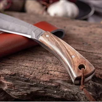 Turistický nůž s ozdobenou čepelí KUKRI, 19 cm