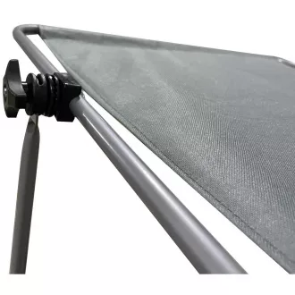 Skládací plážové lehátko křeslo na kolečkách, 116x62x62-90 cm, šedé Skládací plážové lehátko křeslo na kolečkách, 116x62x62-90 cm, šedé