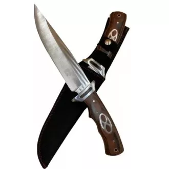 Turistický nůž 32 cm s dřevěnou rukojetí a pouzdrem