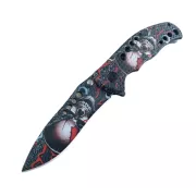 Skládací taktický nůž SKULL 20 cm, Červená