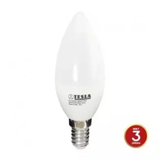 TESLA - LED CL140540-4, žárovka CANDLE svíčka, E14, 5W, 230V, 470lm, 15 000h, 4000K studená bíl