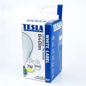 TESLA - LED BL270927-5D, žárovka BULB E27, 9W, 230V, 806lm, 30 000h, 2700K teplá bílá, 200°, st