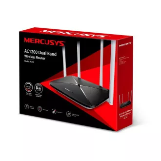 MERCUSYS AC12 WiFi5 router (AC1200, 2, 4GHz/5GHz, 3x100Mb/s LAN, 1x100Mb/s WAN)