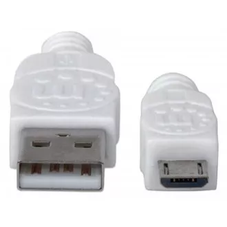 MANHATTAN Kabel propojovací USB 2.0 A Male / Micro-B Male, 1m, bílý