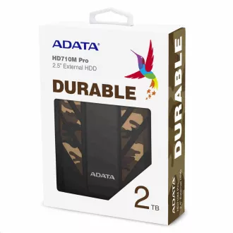 ADATA Externí HDD 2TB 2, 5" USB 3.1 DashDrive Durable HD710M Pro, kamufláž (gumový, nárazu/vodě/prachu odolný)