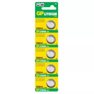 Baterie lithiová, CR2016, 3V, GP, blistr, 5-pack, cena za 1 ks Baterie