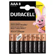 Baterie alkalická, AAA (LR03), AAA, 1.5V, Duracell, blistr, 8-pack, 42323, Basic