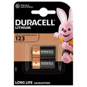 Baterie lithiová, CR123A, Duracell, blistr, 2-pack, 42452